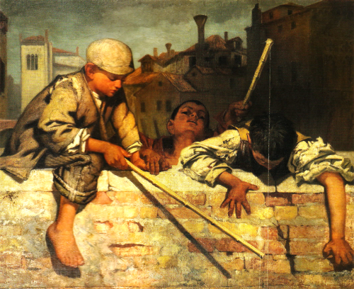 1874 -1875, Boys Fishing, Venice 