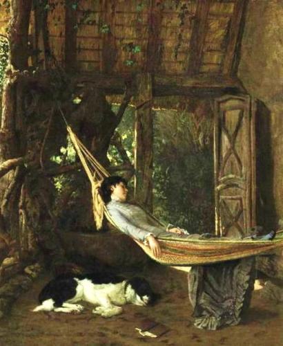 1878, Philosophy in Summer, Lily Millet in a Hammock